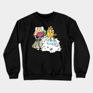 Finn and Jake eating Sammies on Ice King Crewneck Sweatshirt